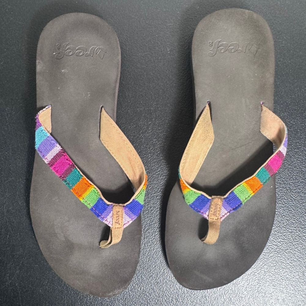 Reef Womens Brown Multi Color Woven Strap Cushioned Flip Flop Sandals Size 8 - Picture 3 of 8